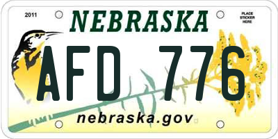 NE license plate AFD776