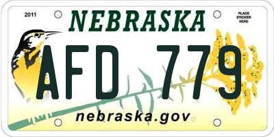 NE license plate AFD779