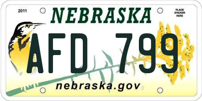 NE license plate AFD799