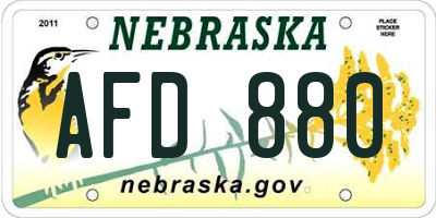 NE license plate AFD880