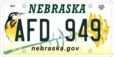 NE license plate AFD949