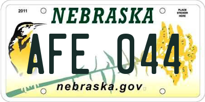 NE license plate AFE044