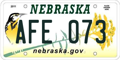 NE license plate AFE073