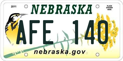 NE license plate AFE140