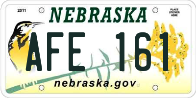 NE license plate AFE161