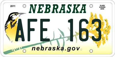 NE license plate AFE163