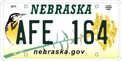 NE license plate AFE164