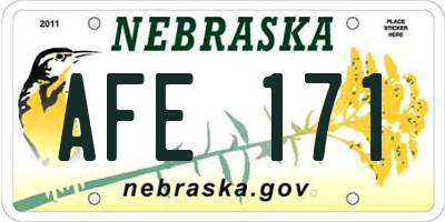 NE license plate AFE171