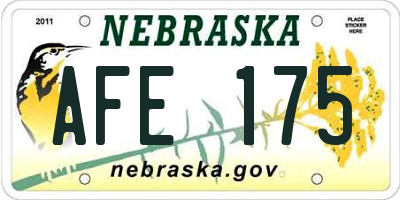NE license plate AFE175