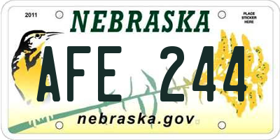 NE license plate AFE244