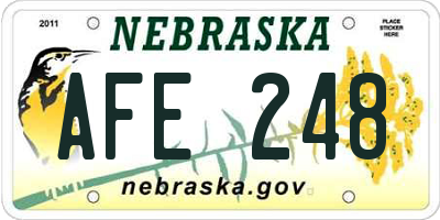 NE license plate AFE248