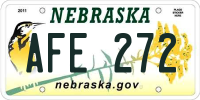 NE license plate AFE272
