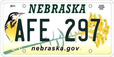 NE license plate AFE297