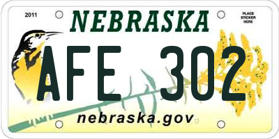 NE license plate AFE302