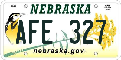 NE license plate AFE327