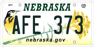 NE license plate AFE373