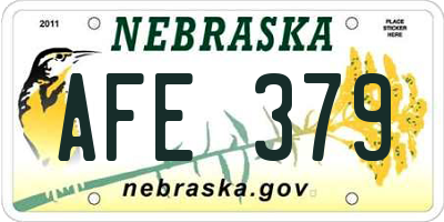 NE license plate AFE379