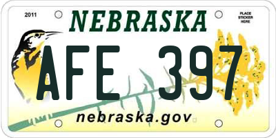 NE license plate AFE397