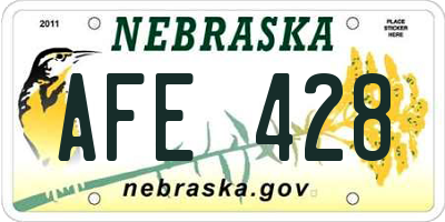 NE license plate AFE428
