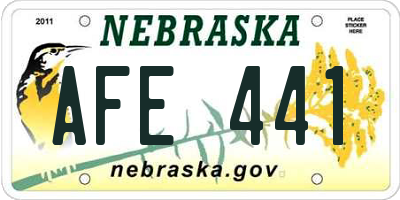 NE license plate AFE441