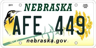 NE license plate AFE449