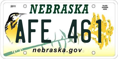 NE license plate AFE461