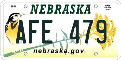 NE license plate AFE479