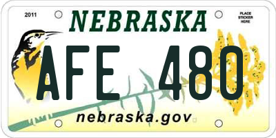 NE license plate AFE480