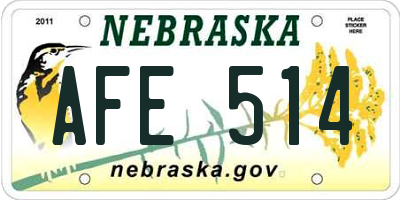 NE license plate AFE514