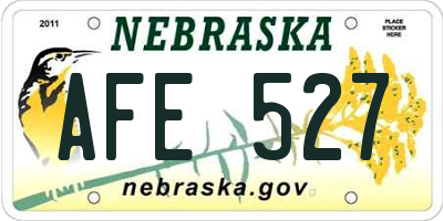 NE license plate AFE527