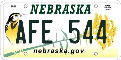 NE license plate AFE544