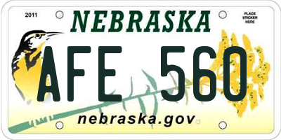 NE license plate AFE560