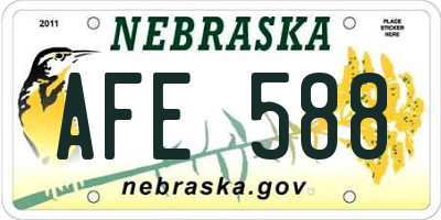 NE license plate AFE588