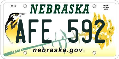 NE license plate AFE592