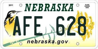 NE license plate AFE628