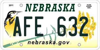 NE license plate AFE632