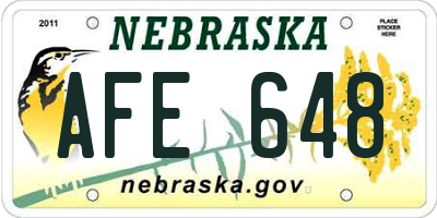 NE license plate AFE648