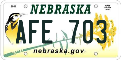 NE license plate AFE703