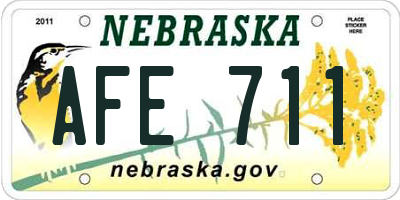 NE license plate AFE711