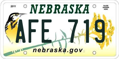 NE license plate AFE719