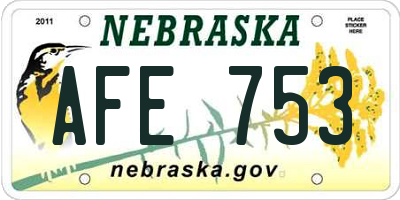 NE license plate AFE753