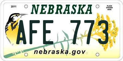 NE license plate AFE773