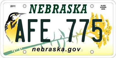 NE license plate AFE775