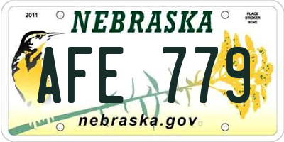 NE license plate AFE779