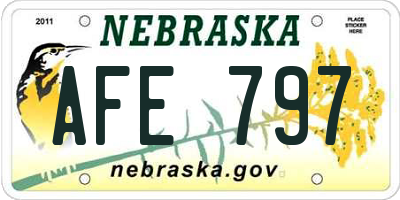 NE license plate AFE797