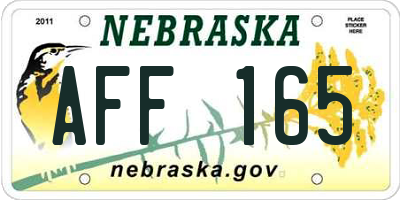 NE license plate AFF165