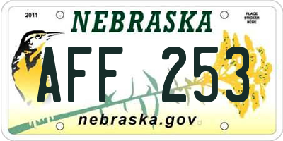NE license plate AFF253