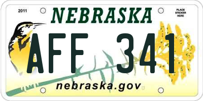 NE license plate AFF341