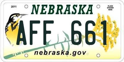 NE license plate AFF661