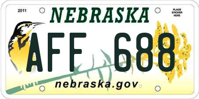 NE license plate AFF688